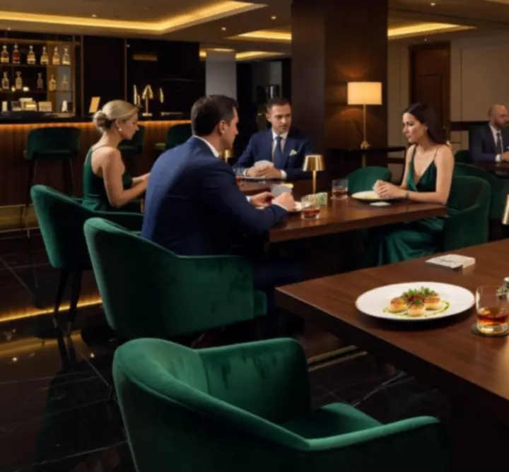 Elegáns éttermi enteriőr gyertyafénnyel és fine dining terítéssel a Magyar Esmenyekben.